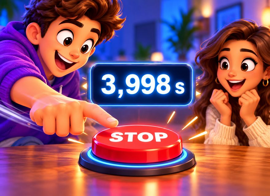 Stop the Timer game card with stopwatch
